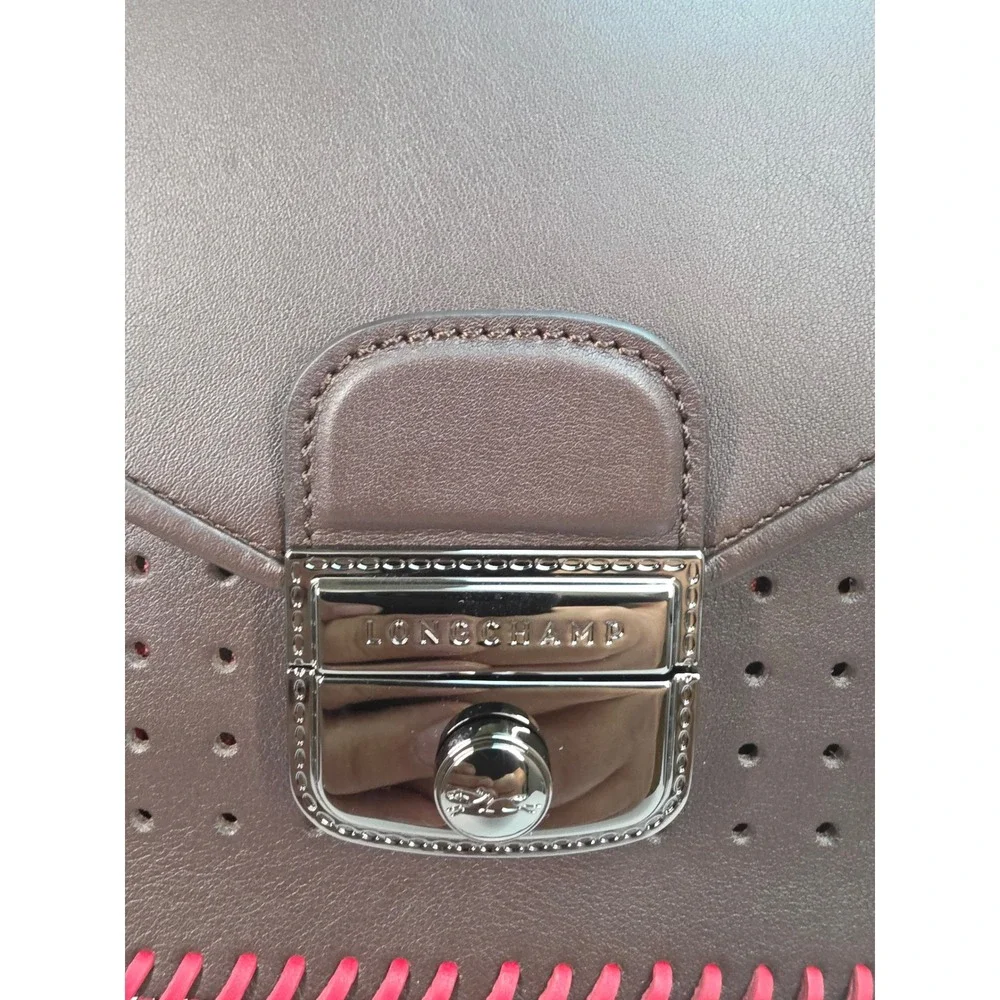 Longchamp Mademoiselle Brown Leather Whipstitch Shoulder Bag‎ L1323954703 France